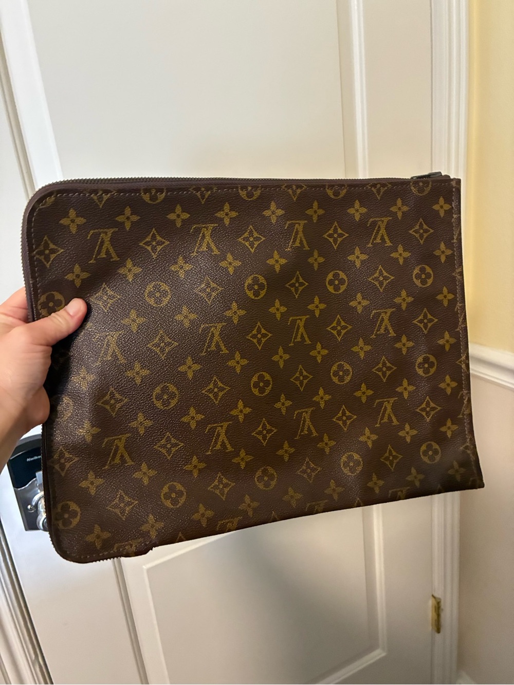 Louis Vuitton Monogram Canvas vintage leather Document or laptop Pouch